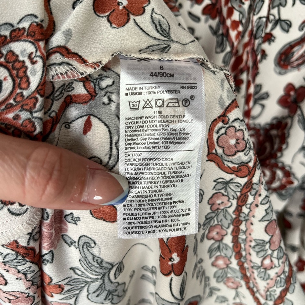 Banana Republic Women's Paisley Print Dress - Cream and Brown - Picture 8 of 8